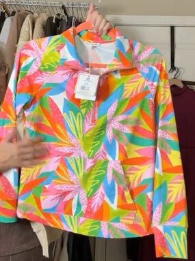Mary Square half-zip top,  Hamptons Top or the Hamptons Get Tropical NWT Small